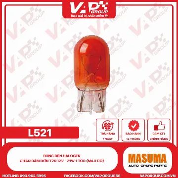 Bóng Đèn Halogen Chân Cắm Đơn T20 12V - 21W 1 Tóc (Màu Đỏ)