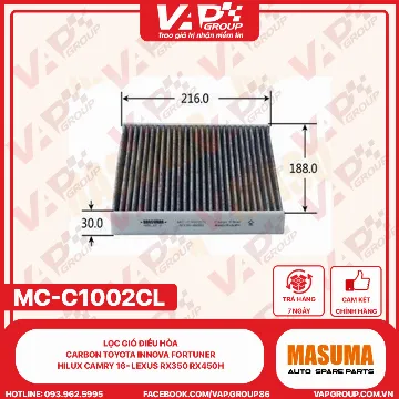 Lọc Gió Điều Hòa CARBON toyota Innova Fortuner Hilux Camry 16- Lexus Rx350 Rx450H v.v..(Chiếc)