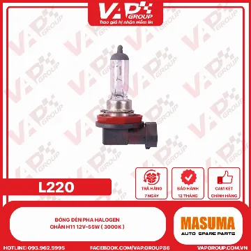 Bóng Đèn Pha Halogen Chân H11 12V-55W ( 3000K )