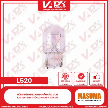 Bóng Đèn Halogen Chân Cắm Đơn T20 12V-21W 1 Tóc Xi Nhan + Đèn Lùi