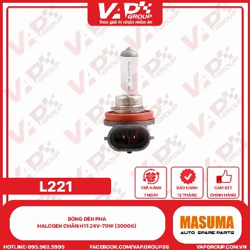 Bóng Đèn Pha Halogen Chân H11 24V-70W (3000K)