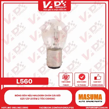 Bóng Đèn Hậu Halogen Chân Cài Đôi S25 12V-21/5W 2 Tóc (3000K)