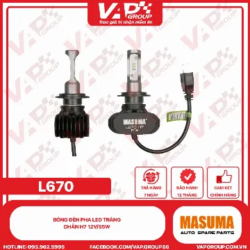 Bóng Đèn Pha Halogen Chân H7 12V-55W ( 3000K )
