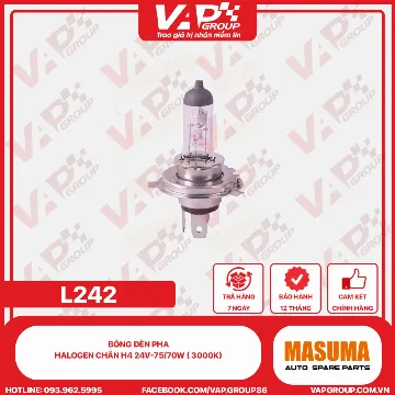 Bóng Đèn Pha Halogen Chân H4 24V-75/70W ( 3000K)