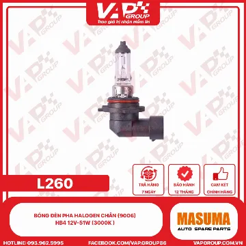 Bóng Đèn Pha Halogen Chân (9006) Hb4 12V-51W (3000K )