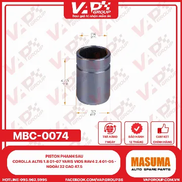 Piston Phanh Sau COROLLA Altis 1.8 01-07 YARIS VIOS Rav4 2.4 01-05 - Ngoài 32 Cao 47.5