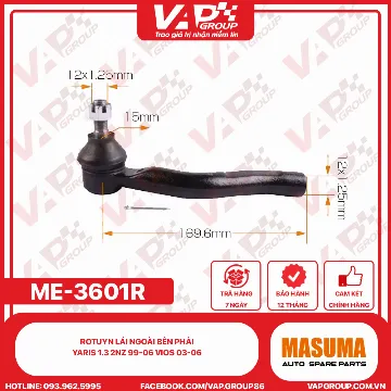 Rotuyn Lái Ngoài Bên Phải Yaris 1.3 2Nz 99-06 Vios 03-06