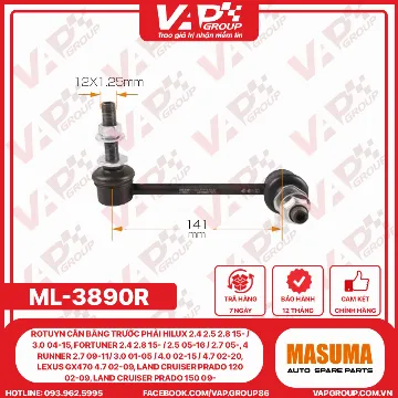 Rotuyn Cân Bằng Trước Phải Hilux 2.4 2.5 2.8 15- / 3.0 04-15, Fortuner 2.4 2.8 15- / 2.5 05-16 / 2.7 05-, 4 Runner 2.7 09-11/ 3.0 01-05 / 4.0 02-15 / 4.7 02-20, Lexus Gx470 4.7 02-09, Land Cruiser Prado 120 02-09, Land Cruiser Prado 150 09-