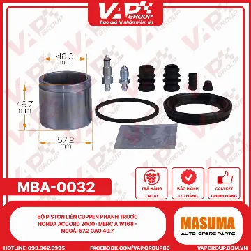 Bộ Piston Liền Cuppen Phanh Trước HONDA ACCORD 2000- MERC A W168 - Ngoài 57.2 Cao 49.7