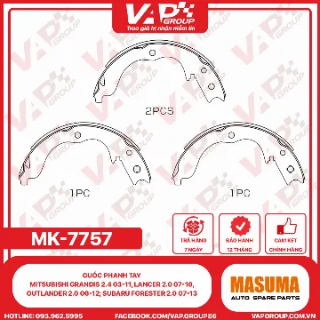 guốc phanh tay Mitsubishi Grandis 2.4 03-11, Lancer 2.0 07-16, Outlander 2.0 06-12; Subaru Forester 2.0 07-13