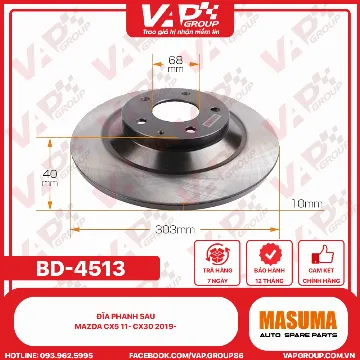 Đĩa Phanh Sau Mazda Cx5 11- Cx30 2019-