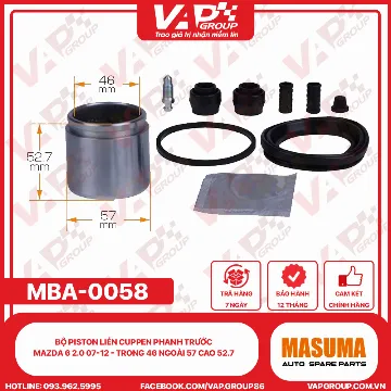 Bộ Piston Liền Cuppen Phanh Trước Mazda 6 2.0 07-12 - Trong 46 Ngoài 57 Cao 52.7