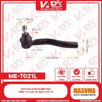 Rotuyn Lái Ngoài Bên Trái Yaris 1.3 1.5 05-14, Vios 1.5 07-14