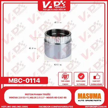 Piston Phanh Trước Innova 2.0 03-11, Hilux 2.5 2.7 - Ngoài 60 Cao 48
