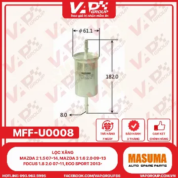Lọc Xăng Mazda 2 1.5 07-14, Mazda 3 1.6 2.0 09-13, Focus 1.8 2.0 07-11, Eco Sport 2013-