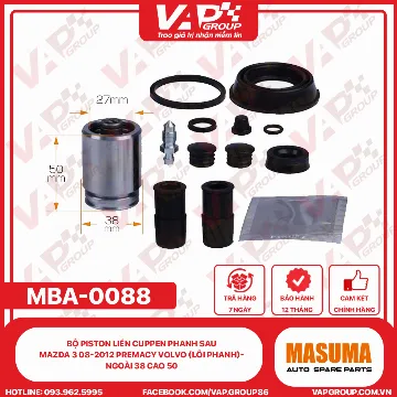 Bộ Piston Liền Cuppen Phanh Sau MAZDA 3 08-2012 PREMACY VOLVO (LÕI PHANH)- Ngoài 38 Cao 50