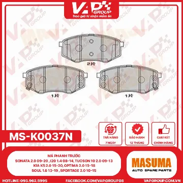 Má Phanh Trước Sonata 2.0 09-20 , i20 1.4 08-14, Tucson 10 2.0 09-13 (bản bé - Đài Loan), Kia K5 2.0 15-20, Optima 2.0 15-18 , Soul 1.6 13-19 , Sportage 2.0 10-15