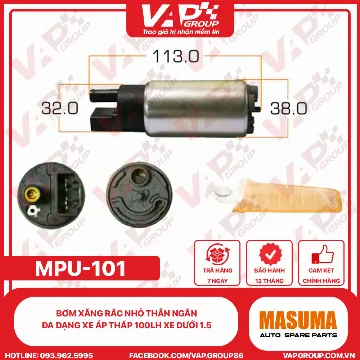 Bơm Xăng Rắc Nhỏ thân ngắn đa dạng xe áp thấp 100LH XE DƯỚI 1.5