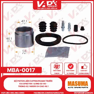 Bộ Piston Liền Cuppen Phanh Trước KIA SPECTRA 1.8 Rio 02-05 - Trong 42.1 Ngoài 54 Cao 46.1 (Ngừng Nhập)