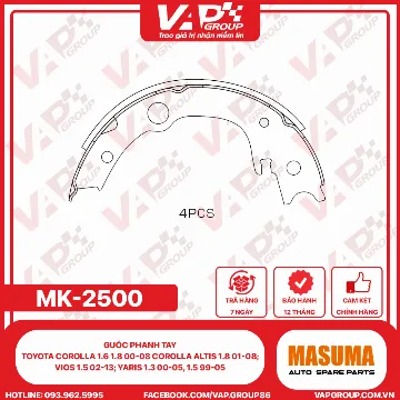 guốc phanh tay Toyota Corolla 1.6 1.8 00-08 Corolla altis 1.8 01-08; Vios 1.5 02-13; Yaris 1.3 00-05, 1.5 99-05