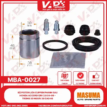 Bộ Piston Liền Cuppen Phanh Sau HONDA ACCORD CRV 2.0 04-09 - Trong 30 Ngoài 38 Cao 46