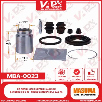 Bộ Piston Liền Cuppen Phanh Sau Lancer 2.0 06-17 - Trong 23 Ngoài 34.8 Cao 45