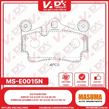 Má Phanh Sau Audi Q7 3.0 4.2 05-15 / 3.6 06-09, Porsche Cayenne 3.6 07-10 / 4.5 02-10 / 4.7 06-10