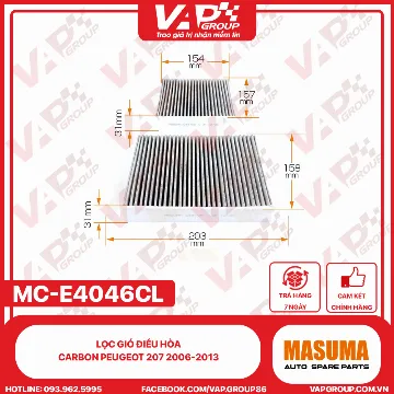 Lọc Gió Điều Hòa Carbon Peugeot 207 2006-2013