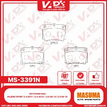 Má Phanh Sau Pajero Sport 2.4 2017- / 2.5 2013- / 3.0 08-15 / 3.5 96-15