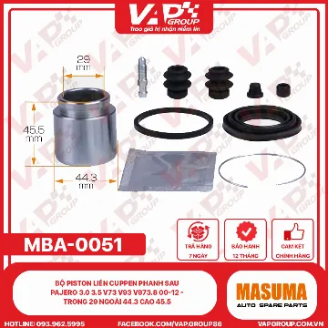 Bộ Piston Liền Cuppen Phanh Sau Pajero 3.0 3.5 V73 V93 V973.8 00-12 - Trong 29 Ngoài 44.3 Cao 45.5