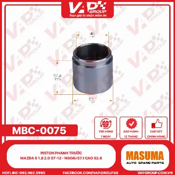 Piston Phanh Trước Mazda 6 1.8 2.0 07-12 - Ngoài 57.1 Cao 52.8