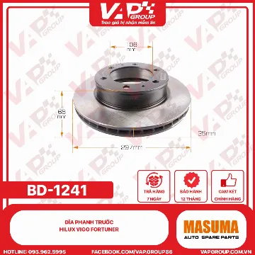 Đĩa Phanh Trước Hilux vigo FORTUNER