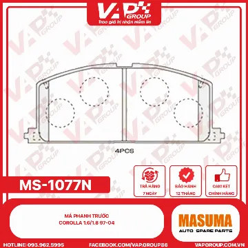 Má phanh trước Corolla 1.6/1.8 97-04