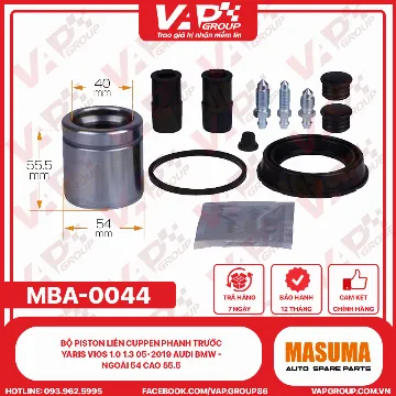 Bộ Piston Liền Cuppen Phanh Trước Yaris VIOS 1.0 1.3 05-2019 AUDI BMW - Ngoài 54 Cao 55.5