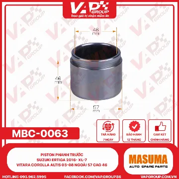 Piston Phanh Trước SUZUKI ERTIGA 2016- XL-7 VITARA COROLLA ALTIS 03-08 Ngoài 57 Cao 46