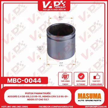 Piston Phanh Trước Accord 2.4 98-09, 2.0 09-12 , Honda Crv 2.0 95-01- Ngoài 57 Cao 53.7