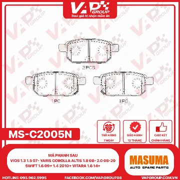 Má phanh sau Toyota Vios, Altis | Suzuki Swift, Vitara – MS-1519N (04466-52120)