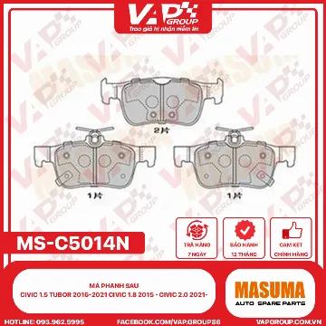 Má Phanh Sau Civic 1.5 Tubor 2016-2021 Civic 1.8 2015 - Civic 2.0 2021-