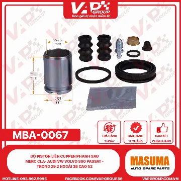 Bộ Piston Liền Cuppen Phanh Sau MERC CLA- AUDI VW Volvo S60 Passat - Trong 29.2 Ngoài 38 Cao 52 (Ngừng Nhập)
