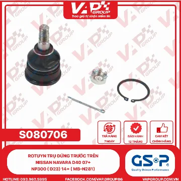 GSP Rotuyn Trụ Đứng Trước Trên Nissan Navara D40 07+, NP300 ( D23) 14+ ( MB-N281)