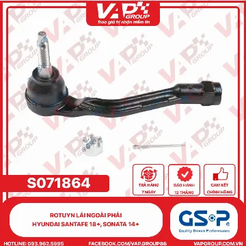 GSP Rotuyn Lái Ngoài Phải Hyundai Santafe 18+, Sonata 14+