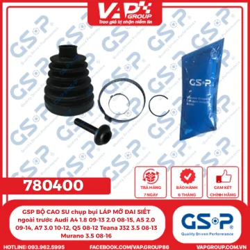 GSP BỘ CAO SU chụp bụi LÁP MỠ ĐAI SIẾT ngoài trước Audi A4 1.8 09-13 2.0 08-15, A5 2.0 09-14, A7 3.0 10-12, Q5 08-12 Teana J32 3.5 08-13 Murano 3.5 08-16