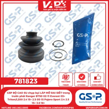 GSP BỘ CAO SU chụp bụi LÁP MỠ ĐAI SIẾT trong trước phải Ranger BT50 02-11 Everest 03+ Triton/L200 2.4 15+ 2.5 05-15 Pajero Sport 2.4 2.5 15+ 3.0 18+