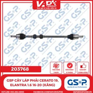GSP Cây láp phải Cerato 19, Elantra 1.6 16-20 (xăng)