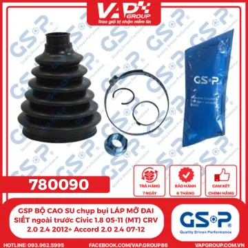 GSP BỘ CAO SU chụp bụi LÁP MỠ ĐAI SIẾT ngoài trước Civic 1.8 05-11 (MT) CRV 2.0 2.4 2012+ Accord 2.0 2.4 07-12