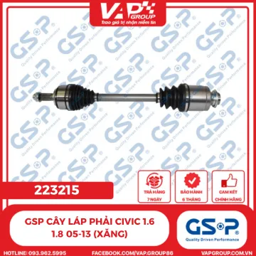 GSP Cây láp phải civic 1.6 1.8 05-13 (xăng)