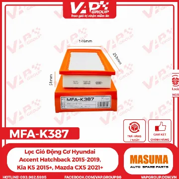 Lọc Gió Động Cơ Hyundai Accent Hatchback 2015-2019, Kia K5 2015+, Mazda CX5 2021+