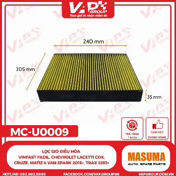 Lọc gió điều hòa Vinfast Fadil, Chevrolet Lacetti CDX, Cruze, Matiz 4 Van Spark 2015+, Trax 2013+